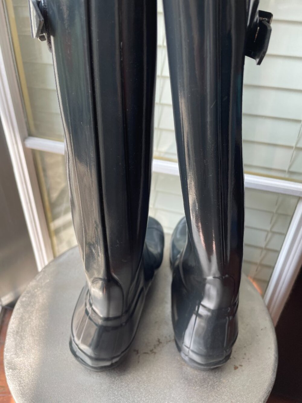 Hunter Women's Original Tall Gloss Rain Boots-Natural Rubber Waterproof Wellies - Picture 5 of 12